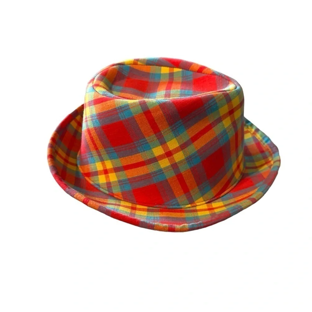 Elope Orange plaid Fedora toddler hat